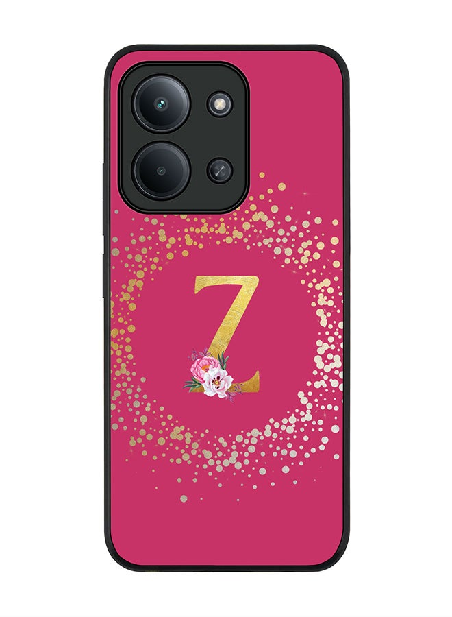 For Xiaomi Redmi 15C 4G Case,Slim fit Camera Protection, Shockproof Thin Phone cover  - Custom Monogram Floral - Z ( Deep Pink )